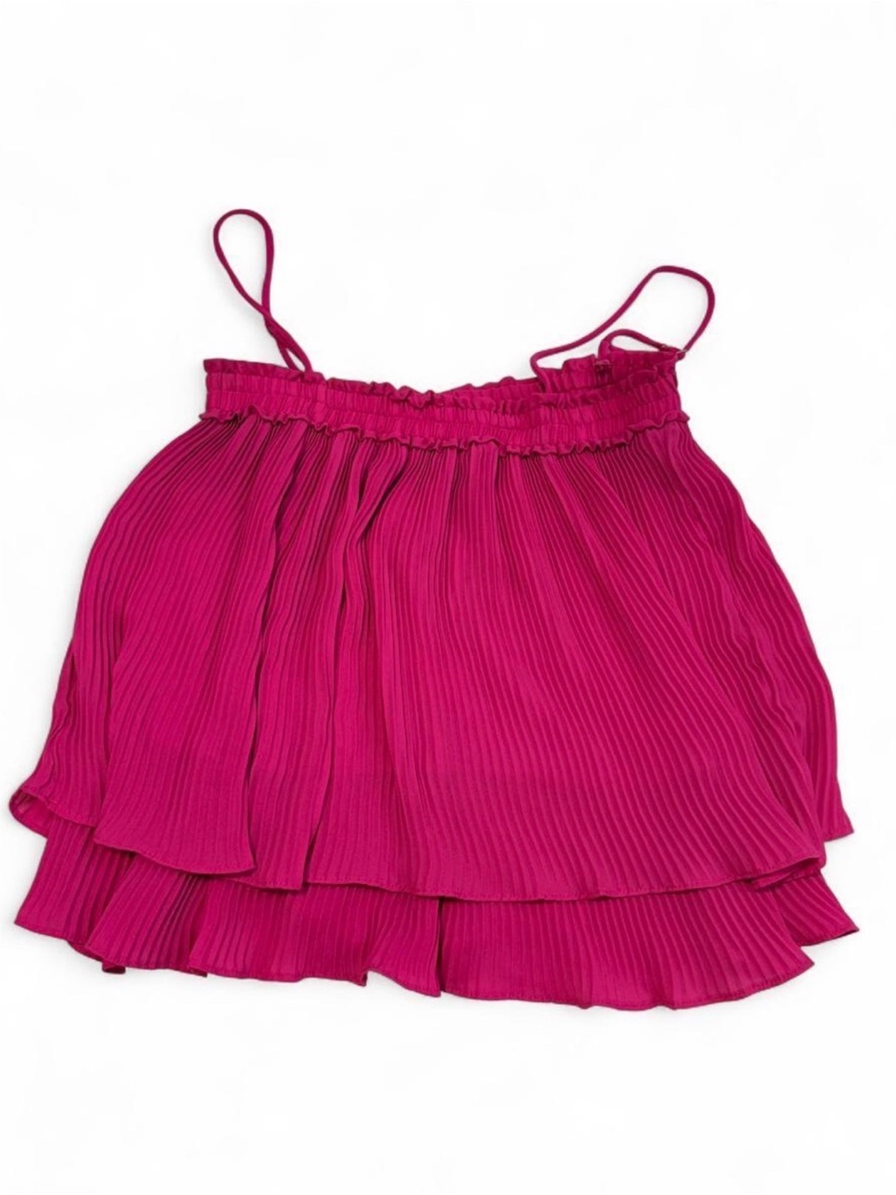 TCEC Fuchsia Pleated Spaghetti Strap Camisole